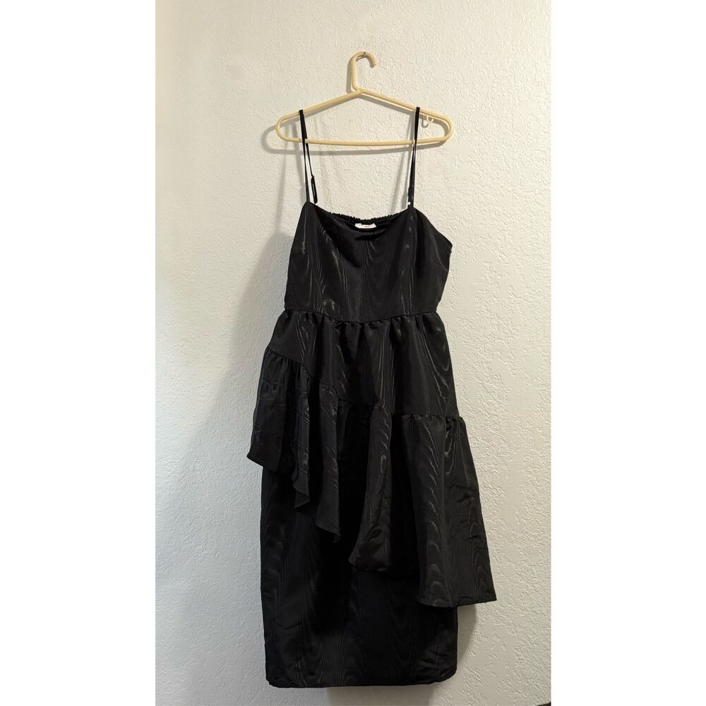 KATE SPADE NEW YORK size XXL 2x Women's Tiered Ruffle Midi Tank Dress Black NEW!